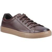 Hush Puppies Colton Coffee Mens Lace Up Casual Smart Leather Trainers
