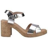 Hush Puppies Georgia Cork Leather Women's Silver Sandals