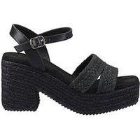 Hush Puppies Jamelia Espadrille Heel Textile Women's Black Sandals