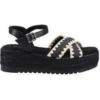 Hush Puppies Jemma Espadrille Polyurethane Women's Black Sandals