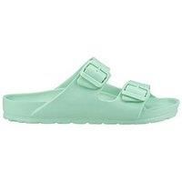 Hush Puppies Womens Sandals Green Mule Mint Buckle Double Strap Lorna SIZE