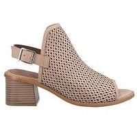 Hush Puppies Louise Heeled Leather Women's Taupe Sandals