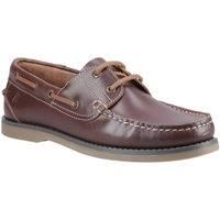 Hush Puppies Mens Shoes Brown Adults Lace Up Boat Leather Wilson SIZE