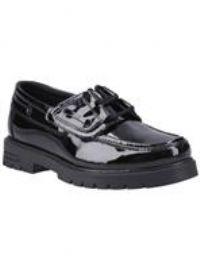 Hush Puppies Lucy Leather Girls's Black Boat Shoes