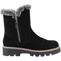 Hush Puppies Ambre Suede Women's Black Winter Mid Calf Boots