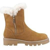 Hush Puppies Ambre Suede Women's Tan Winter Mid Calf Boots