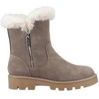 Hush Puppies Ambre Suede Women's Taupe Winter Mid Calf Boots