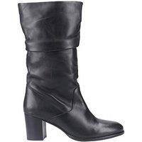 Hush Puppies Cosima Leather Women's Black Leather Heeled Knee High Boots