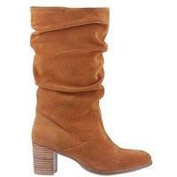 Hush Puppies Cosima Suede Women's Tan Heeled Knee High Boots