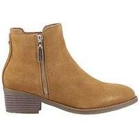 Hush Puppies Ingrid Suede Women's Taupe Heeled Ankle Boots
