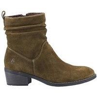 Hush Puppies Iris Suede Women's Khaki Heeled Ankle Boots