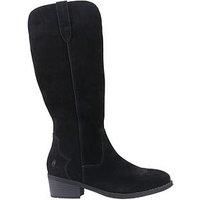 Hush Puppies Isabella Suede Women's Black Heeled Knee High Boots