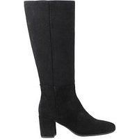Hush Puppies Oprah Suede Women's Black Heeled Knee High Boots