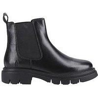 Hush Puppies Raya 2 Leather Chelsea Leather Women's Black Flat Chelsea Boots