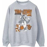 Tom & Jerry Men's Spinning Basketball Sweatshirt in Grey | Size: Small