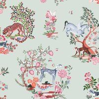 Cath Kidston Kingdom Paint Wallpaper in Duck Egg Blue