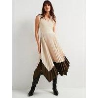 Joseph Dura Dress Knit Weave Plisse Dress - White