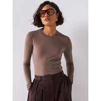 Joseph Round Neck Cashmere Jumper - Beige