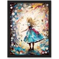 Alice in Wonderland Clocks Down the Rabbit Hole Framed Wall Art Print 18X24