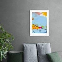 East End Prints Red Poppies Field Abstract I Framed Print