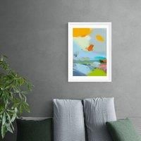 East End Prints Red Poppies Field Abstract II Framed Print