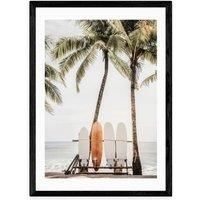 East End Prints Orange Surfboard Print by Sisi and Seb