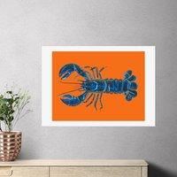 East End Prints Lobster on Orange by Alice Straker