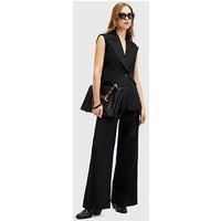 Allsaints Hally Relaxed Fit Wide Leg Trousers - Black
