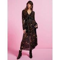 Allsaints Bryn Embellished Panelled Maxi Dress - Black