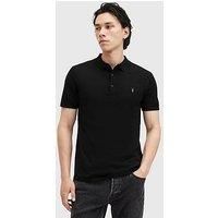 Allsaints Mode Marino Short Sleeve Knitted Polo - Black