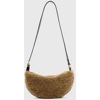 Allsaints Half Moon Shearling Crossbody Bag