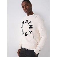 Allsaints All Saints Diago Crew Neck Knitted Jumper- White