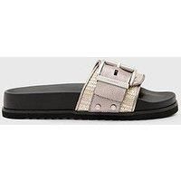 Allsaints Ellie Raffia Sliders - Silver