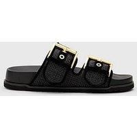 Allsaints Sian Raffia Sandals - Black