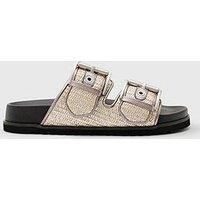 Allsaints Sian Raffia Sandals - Silver