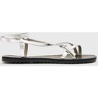Allsaints Tyla Metallic Sandals - Silver