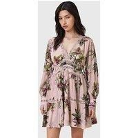 Allsaints Xanthe Long Sleeve Mini Dress - Pink