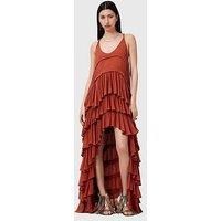 Allsaints Cavarly Tiered Ruffle Maxi Dress - Red