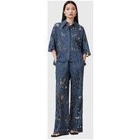 Allsaints Charli Embroidered Trouser - Light Blue