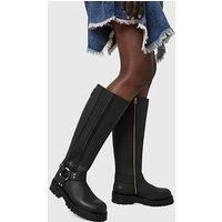 Allsaints Maddie Leather High Boot- Black