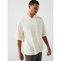 Allsaints All Saints Rialto Short Sleeve Cuban Collar Shirt - White