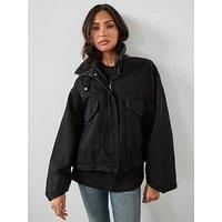 Allsaints Clay Relaxed Cropped Jacket - Black