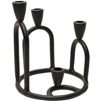 Metal Candlestick Holder for 4 Candles - Black