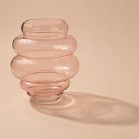 Hestia Handmade Coloured Glass Round Tapered Vase - Pink