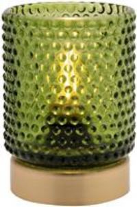 Green Glass Cup with LED Bulb Light