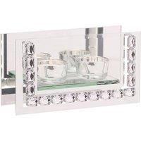 Hestia Glass Crystal Rectangle Double Tealight Holder