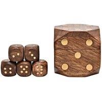 Harvey Makin Wooden Dice Box With 5 Dice