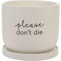Widdop and Co Fun Plant Pot, Ceramic, White, Small
