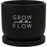 Ceramic Plant Pot Funny Planter Black Novelty Fun Flower Pot Grow With The Flow