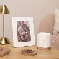 Best Of Breed Paw Prints Ceramic Photo Frame, White